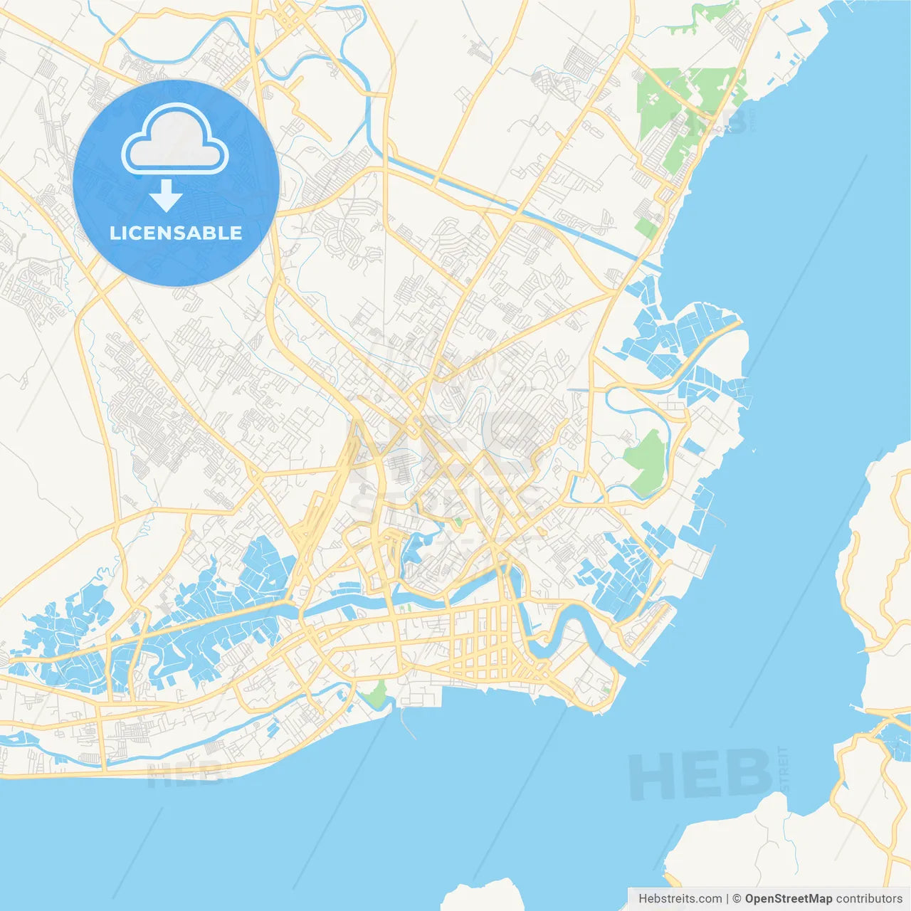 Printable street map of Iloilo City, Philippines