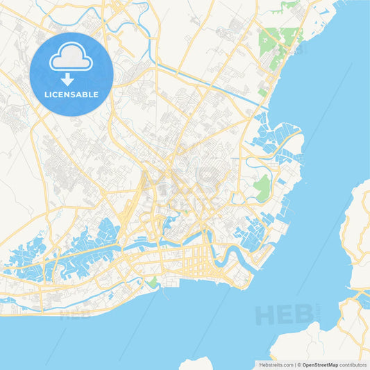Printable street map of Iloilo City, Philippines
