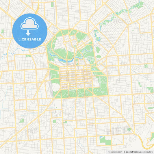 Printable street map of Adelaide, Australia