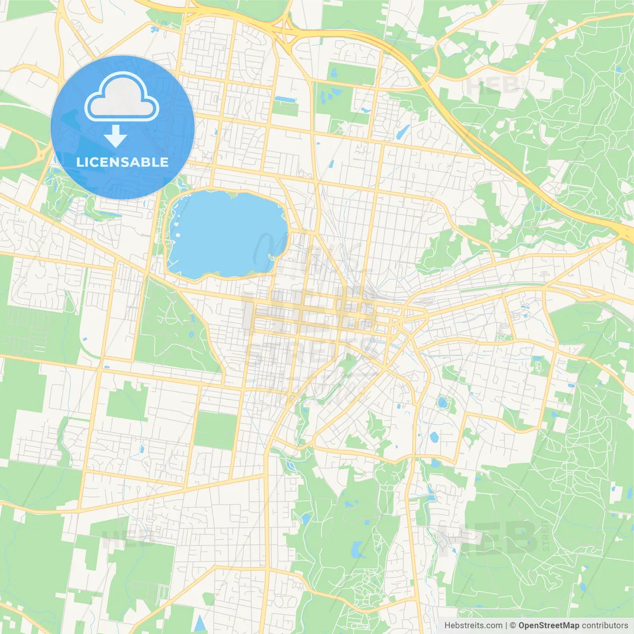 Printable street map of Ballarat, Australia