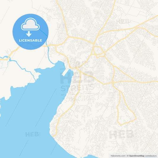 Printable street map of Ebute Ikorodu, Nigeria