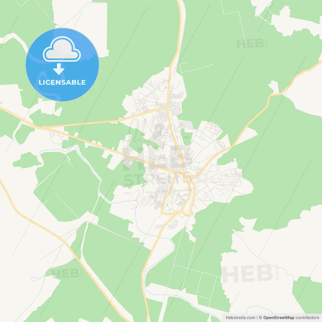 Printable street map of Ksar El Kebir, Morocco