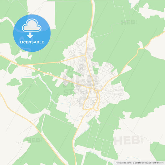 Printable street map of Ksar El Kebir, Morocco