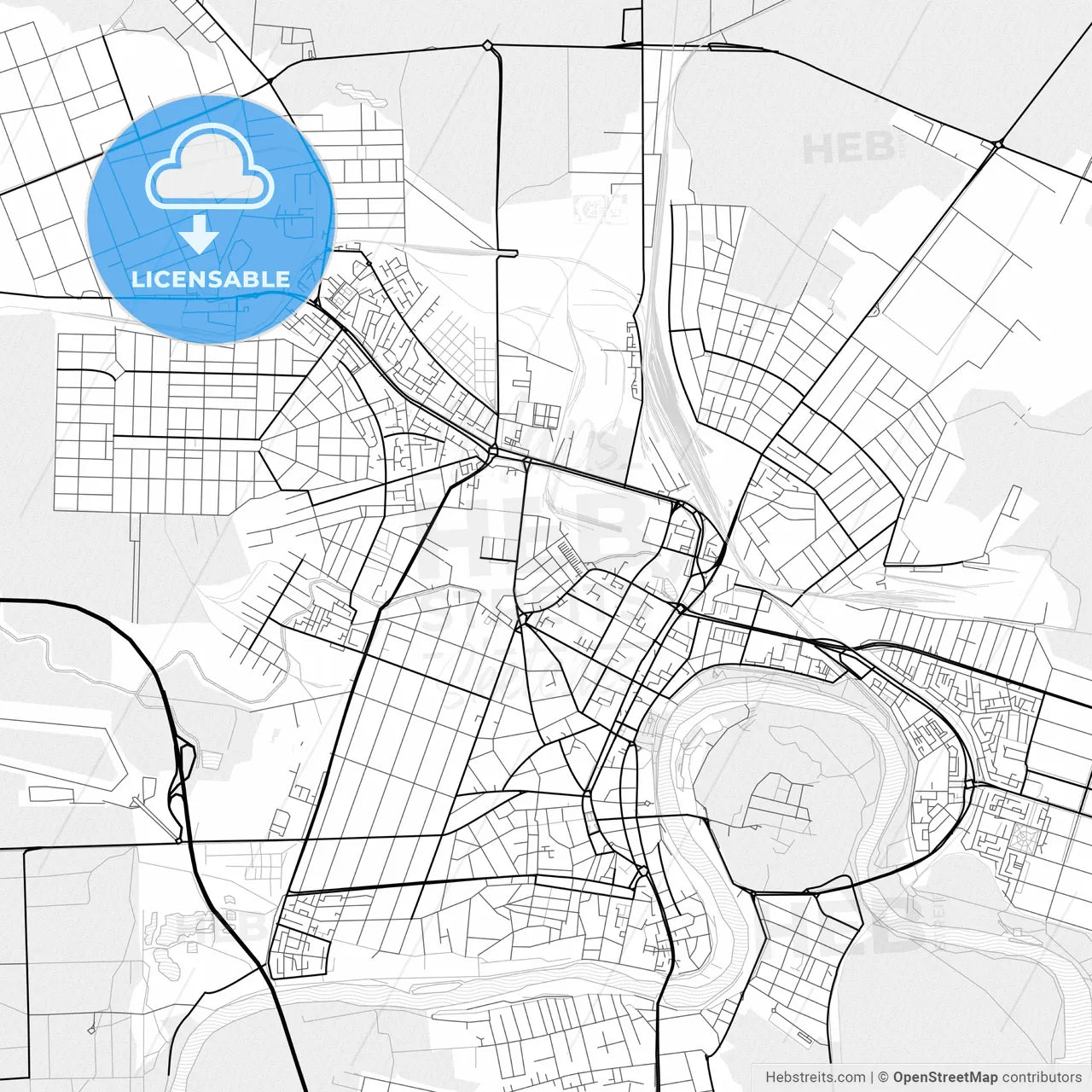 Vector PDF map of Arad, Romania