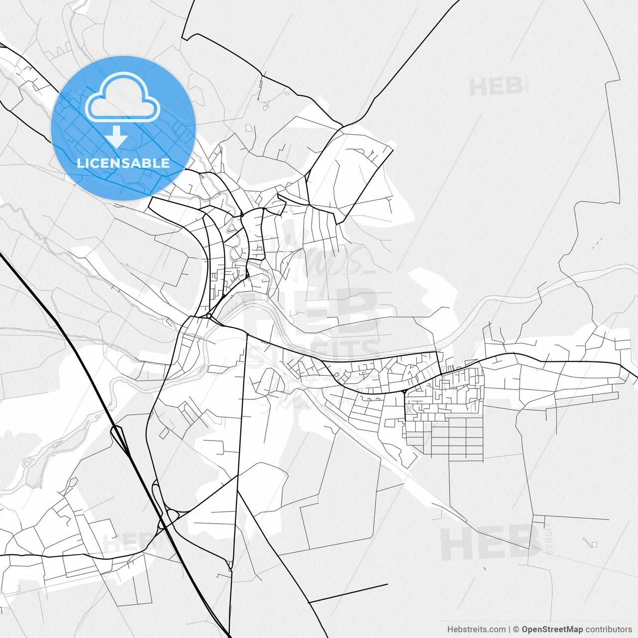 Vector PDF map of Turda, Romania
