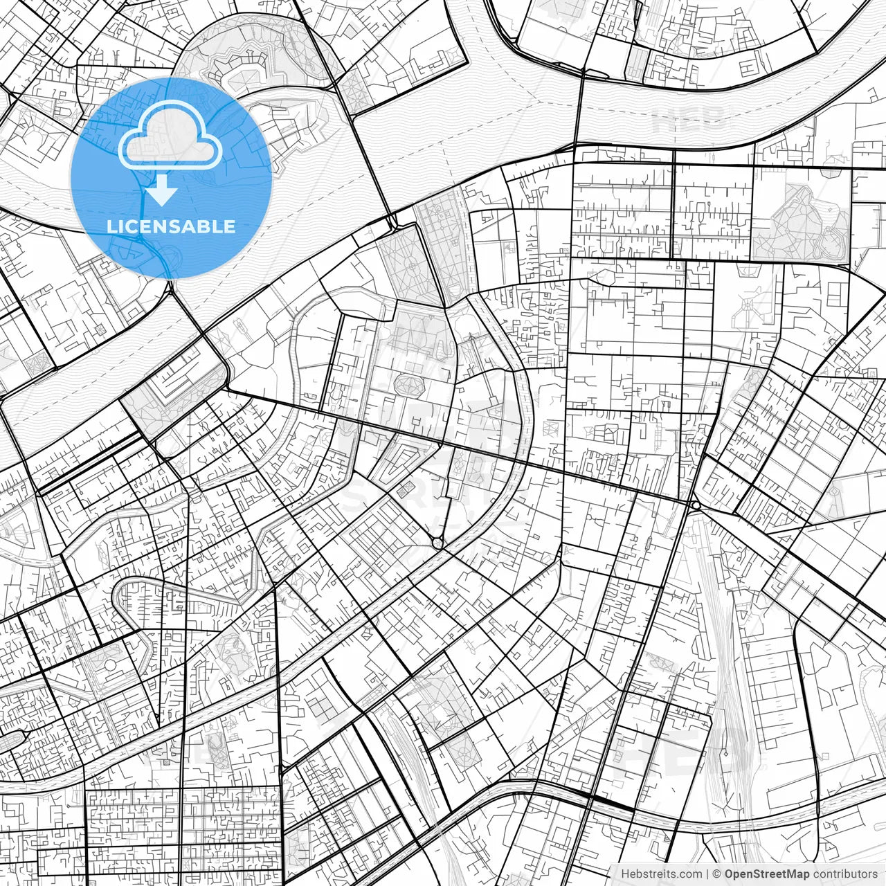 Vector PDF map of Saint Petersburg, Russia