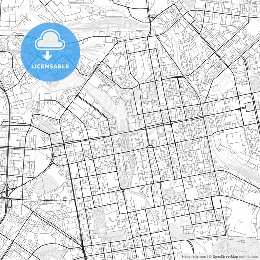 Vector PDF map of Yekaterinburg, Russia