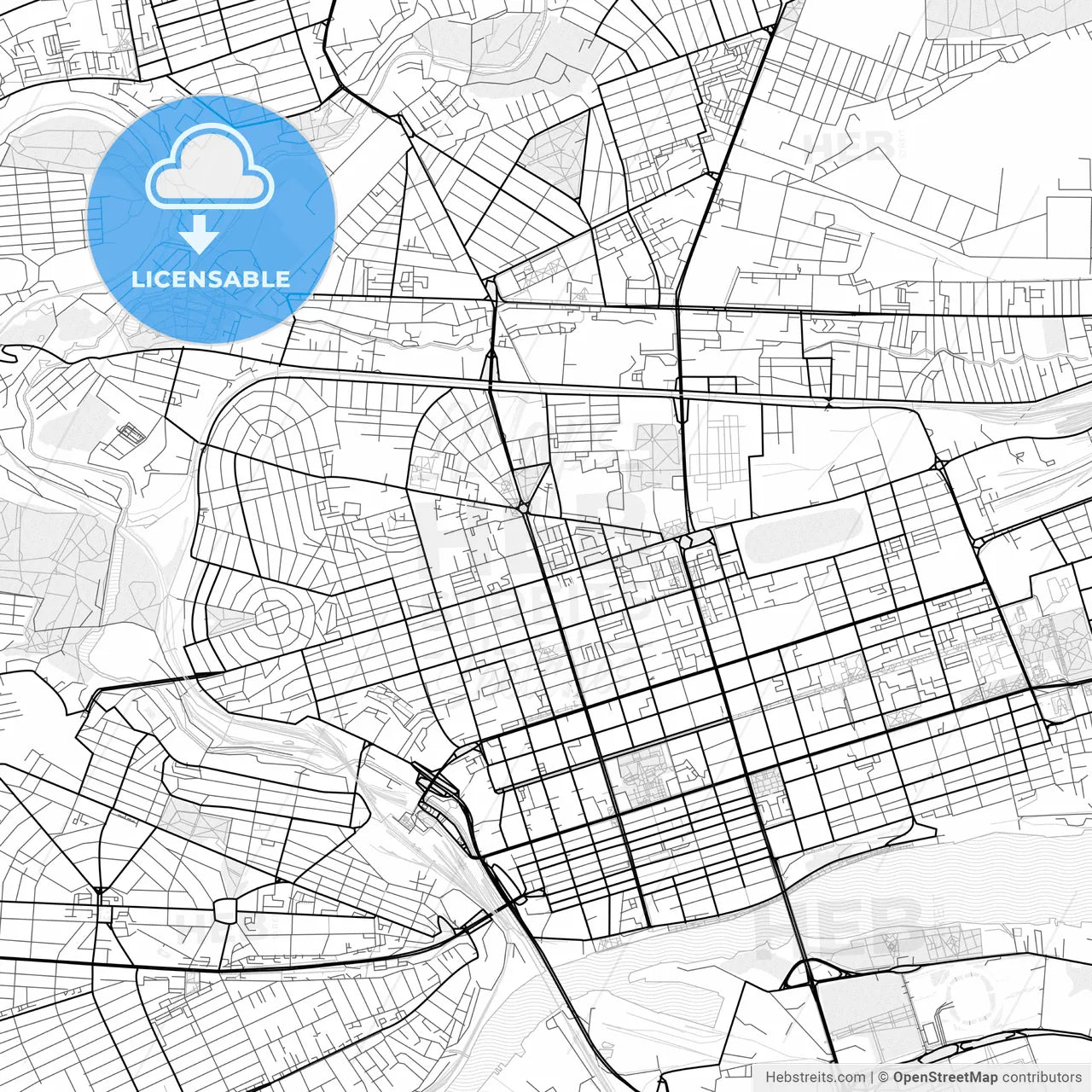 Vector PDF map of Rostov-on-Don, Russia