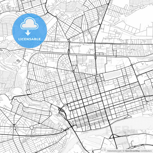 Vector PDF map of Rostov-on-Don, Russia