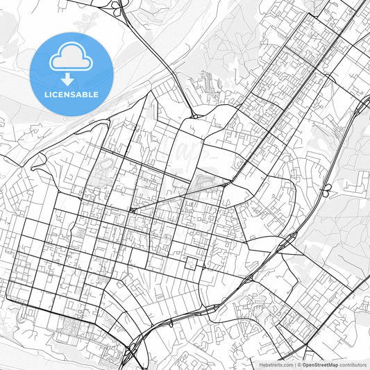 Vector PDF map of Ufa, Russia