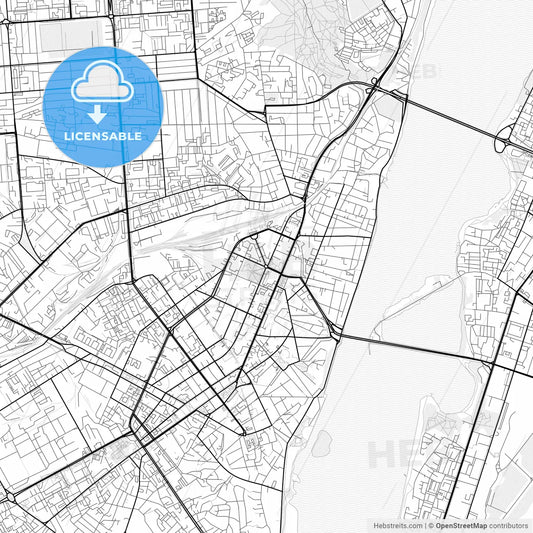 Vector PDF map of Voronezh, Russia