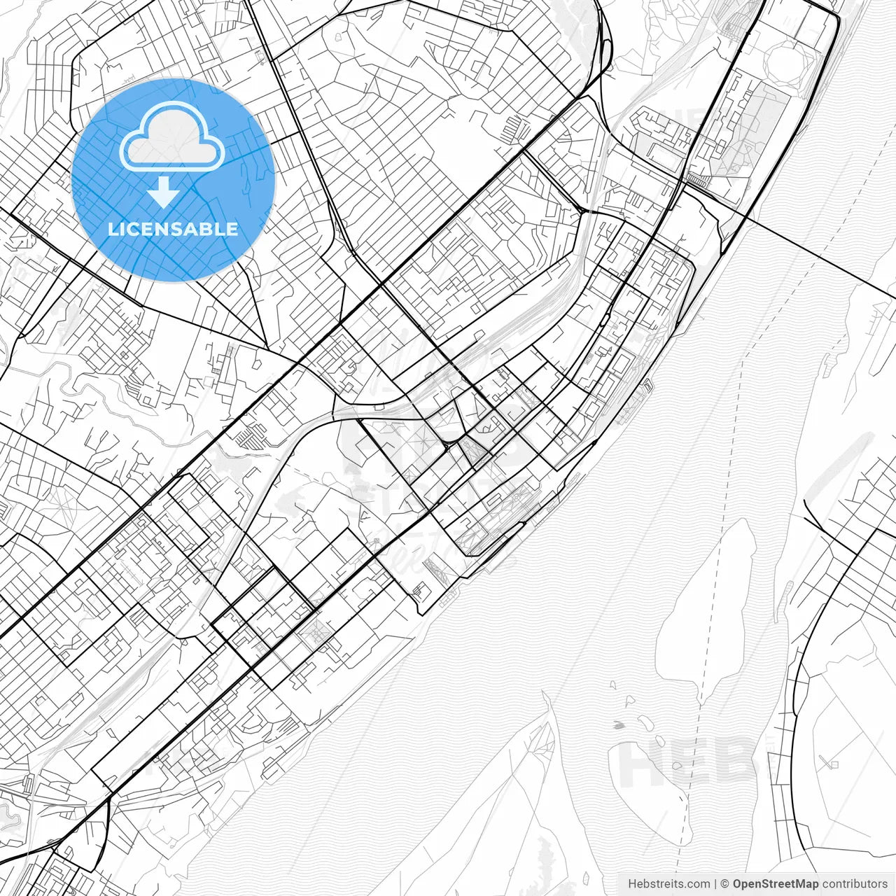 Vector PDF map of Volgograd, Russia