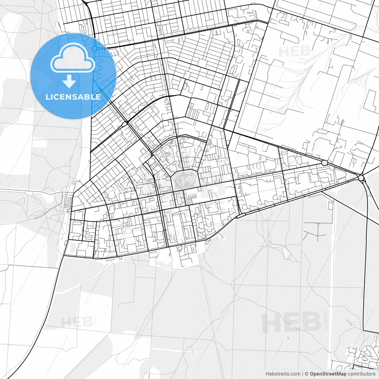 Vector PDF map of Tolyatti, Russia