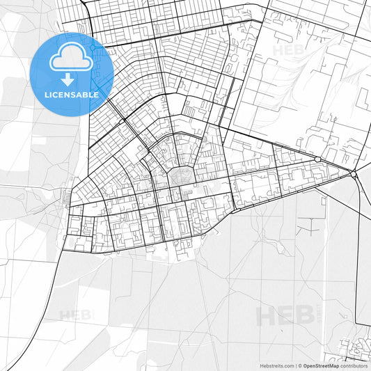 Vector PDF map of Tolyatti, Russia