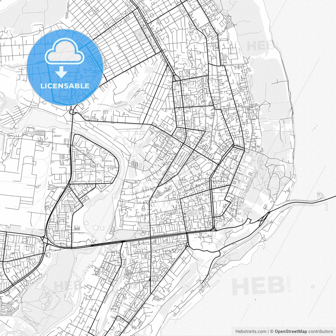 Vector PDF map of Ulyanovsk, Russia