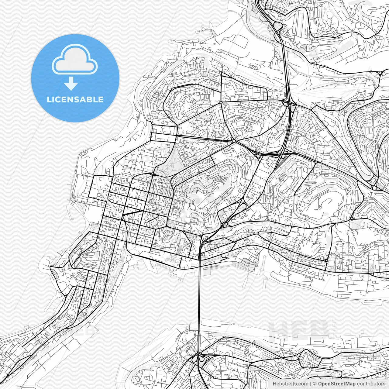 Vector PDF map of Vladivostok, Russia