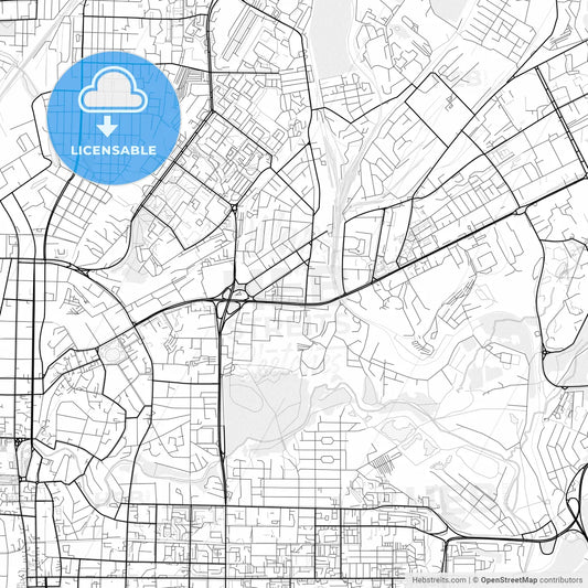 Vector PDF map of Tomsk, Russia
