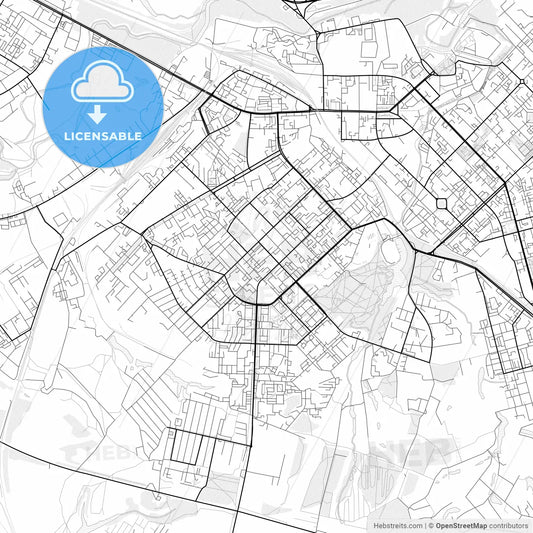 Vector PDF map of Ryazan, Russia