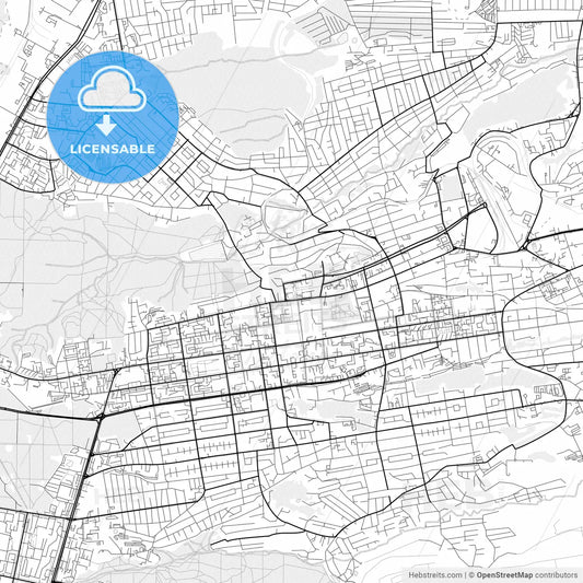 Vector PDF map of Stavropol, Russia