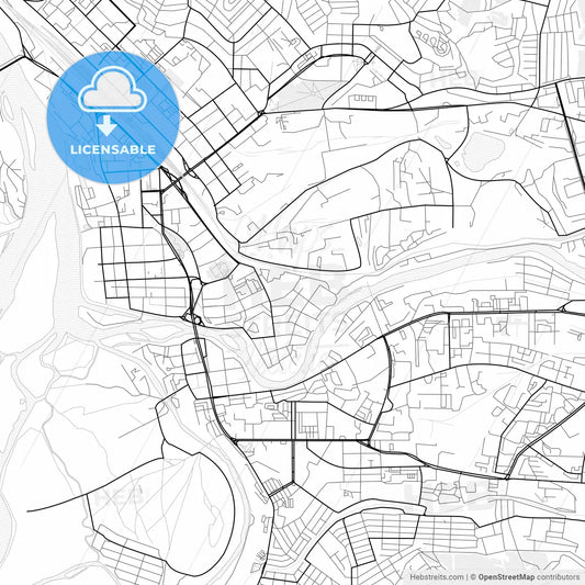 Vector PDF map of Ulan-Ude, Russia