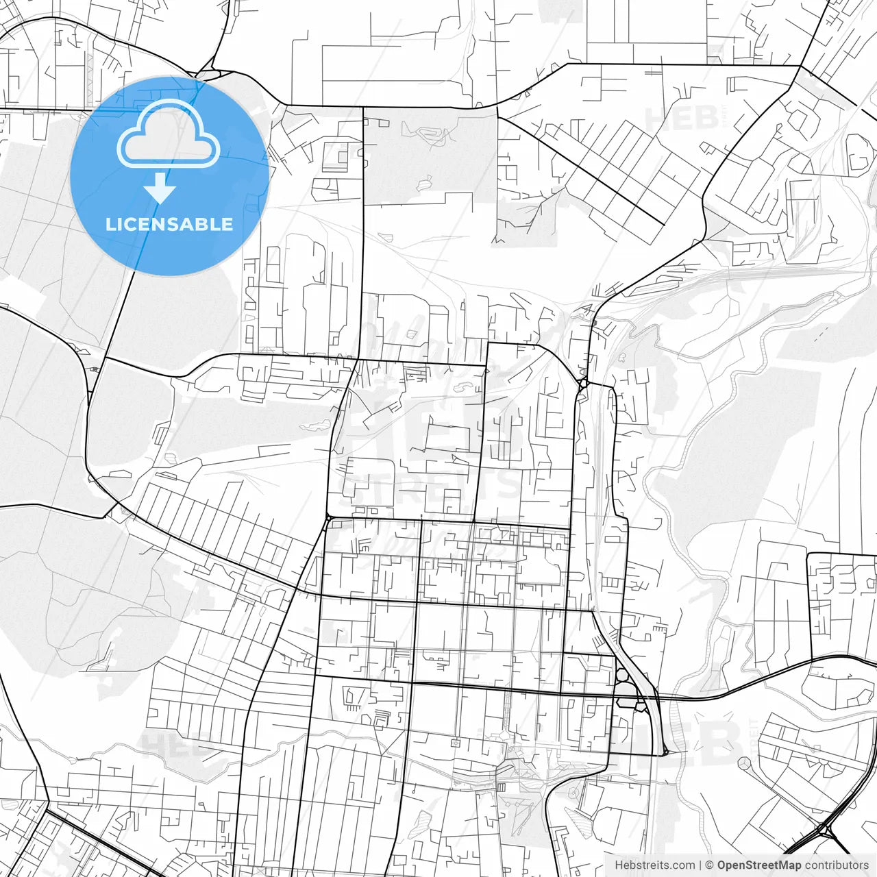 Vector PDF map of Saransk, Russia