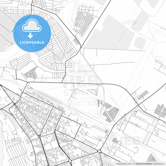 Vector PDF map of Yakutsk, Russia