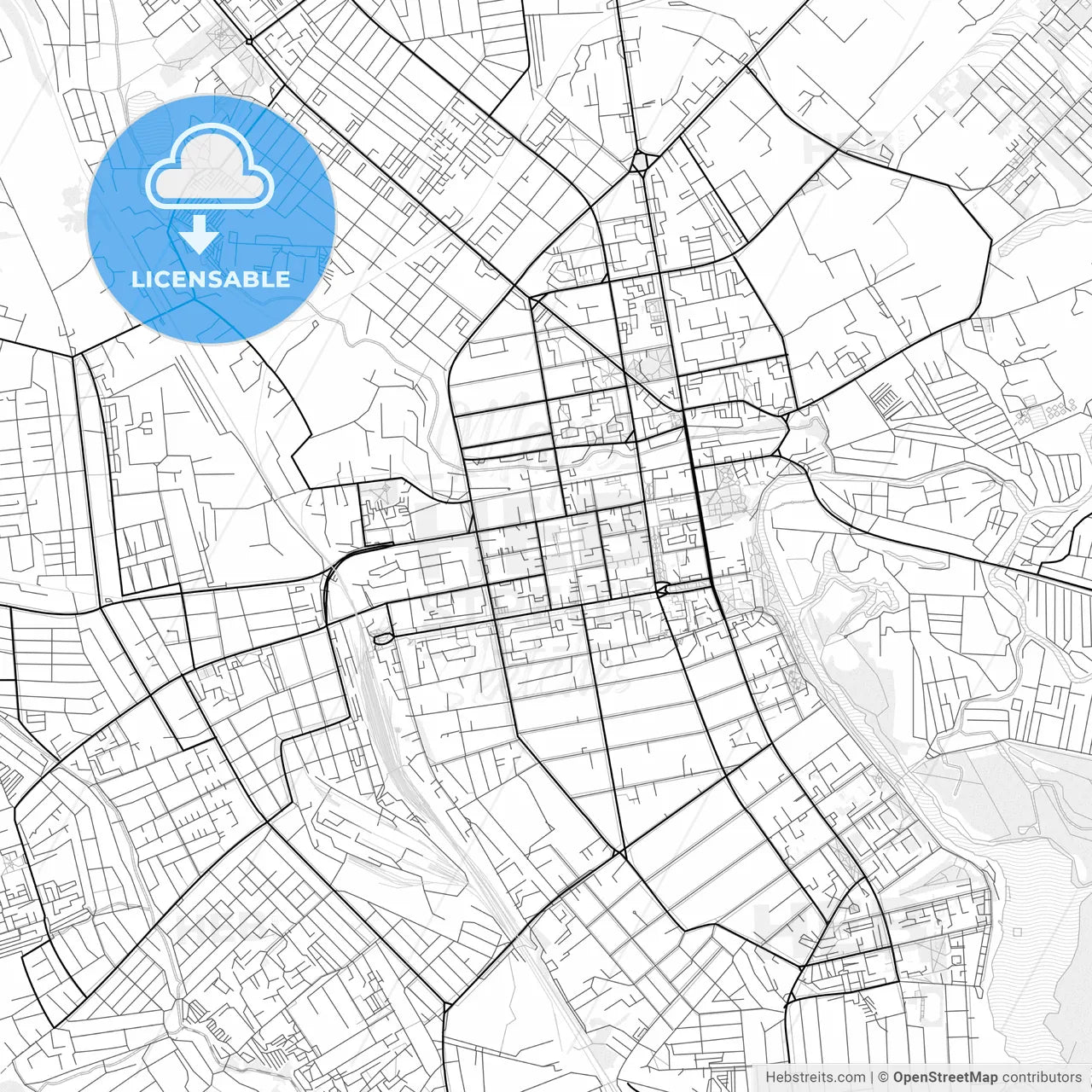 Vector PDF map of Tambov, Russia