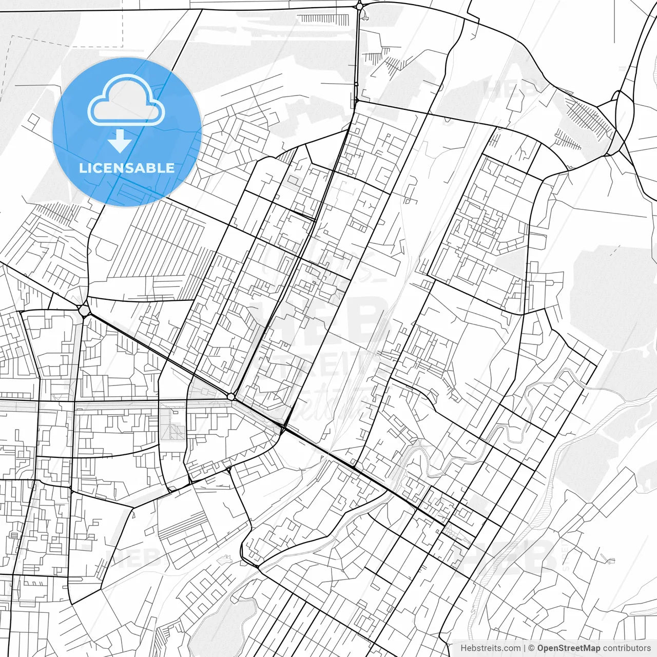 Vector PDF map of Sterlitamak, Russia