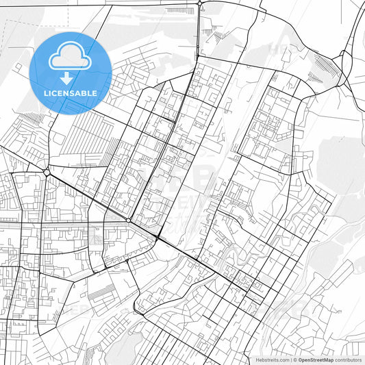 Vector PDF map of Sterlitamak, Russia