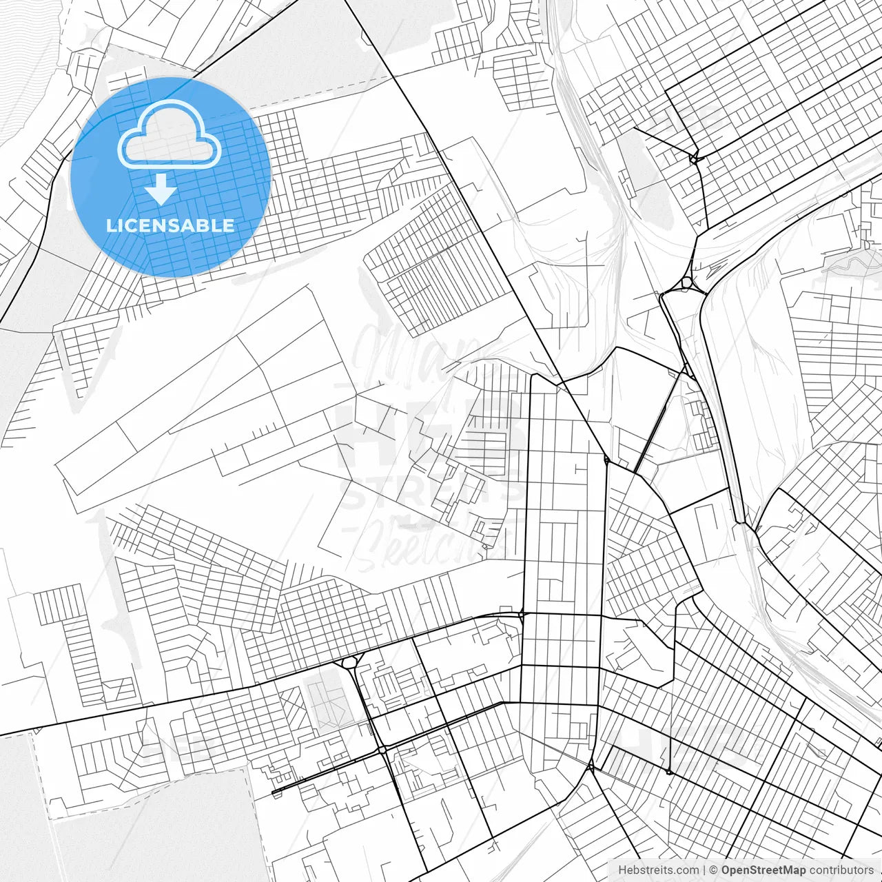 Vector PDF map of Taganrog, Russia