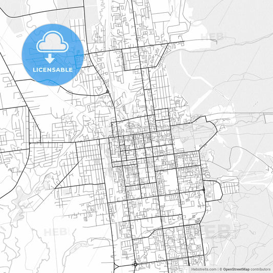 Vector PDF map of Yuzhno-Sakhalinsk, Russia