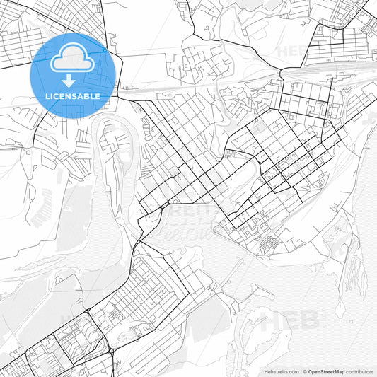 Vector PDF map of Syzran, Russia
