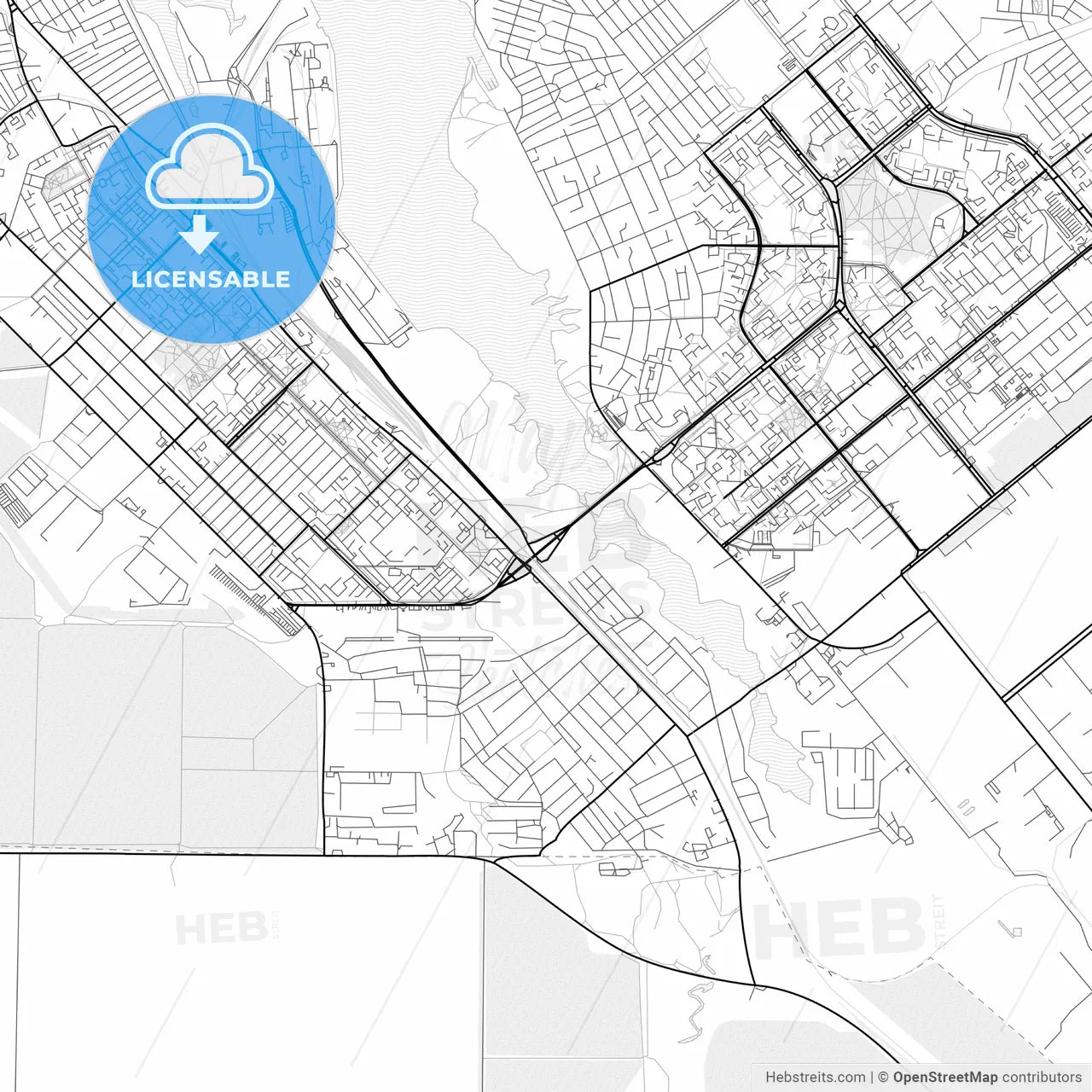 Vector PDF map of Volgodonsk, Russia
