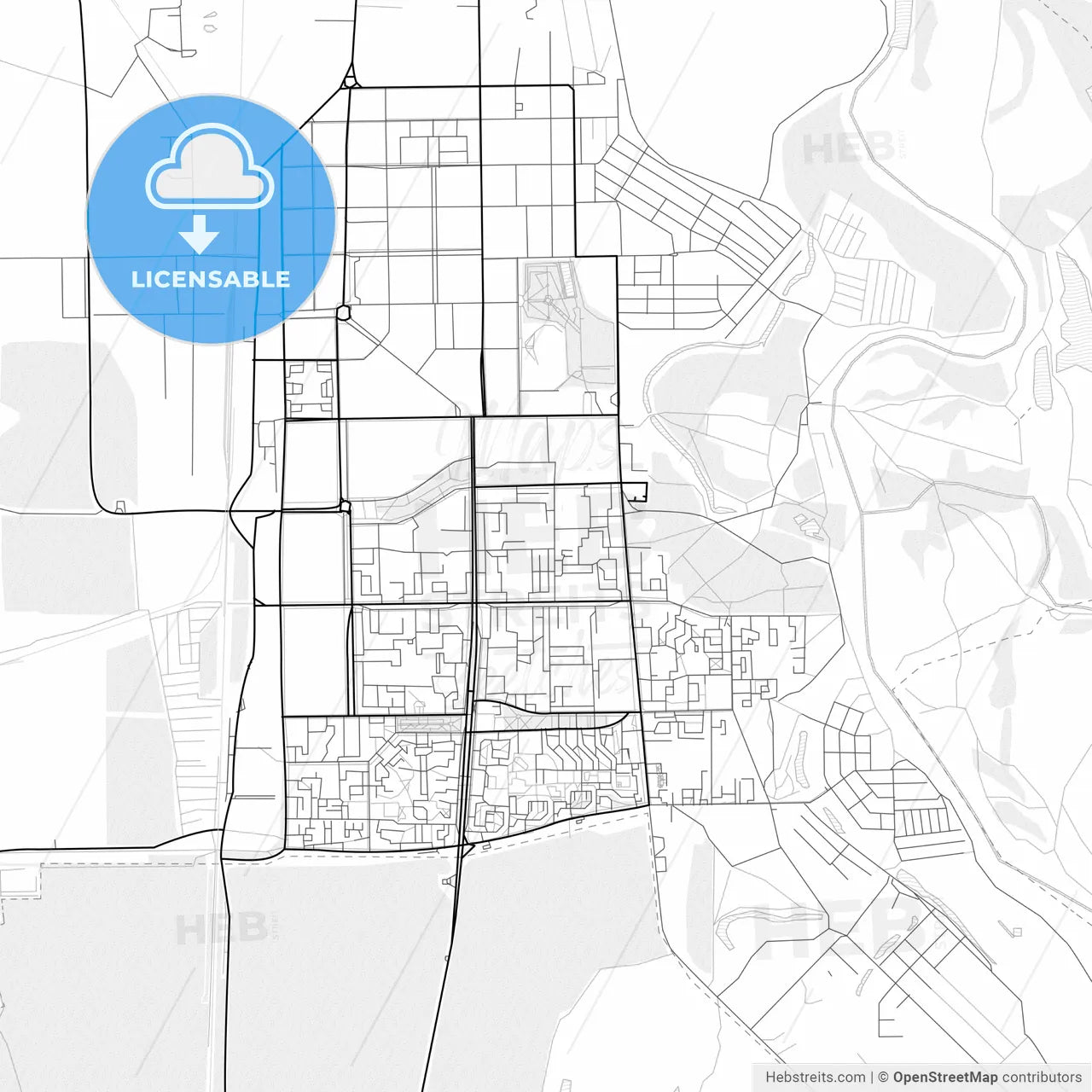 Vector PDF map of Salavat, Russia