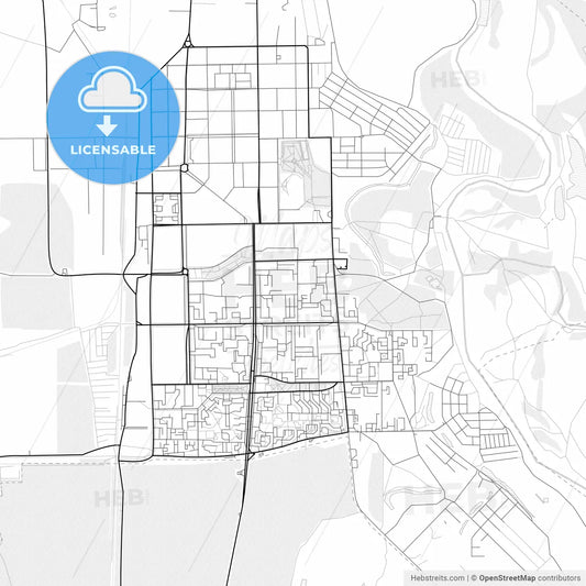 Vector PDF map of Salavat, Russia