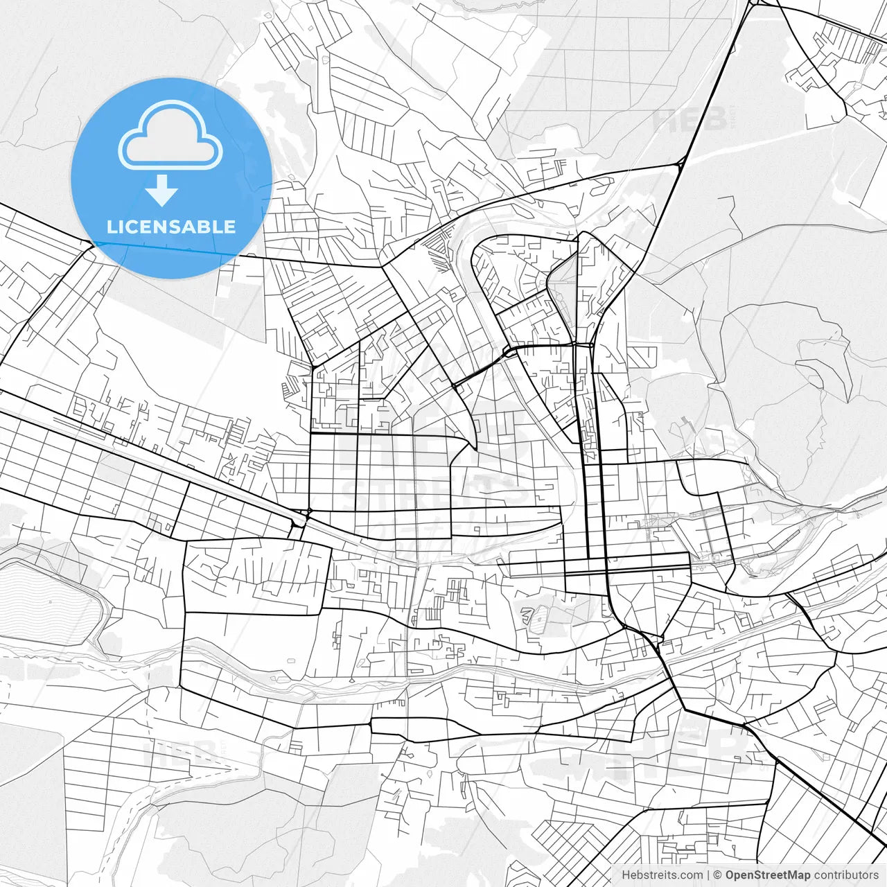 Vector PDF map of Pyatigorsk, Russia