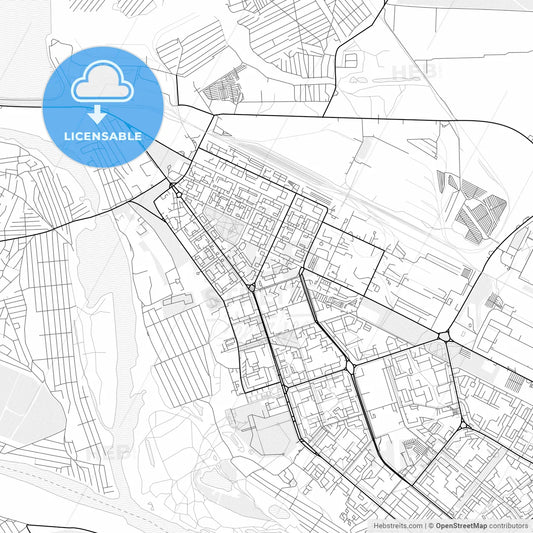 Vector PDF map of Volzhsky, Russia