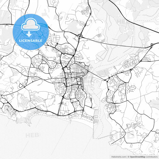 Vector PDF map of Portimão, Portugal