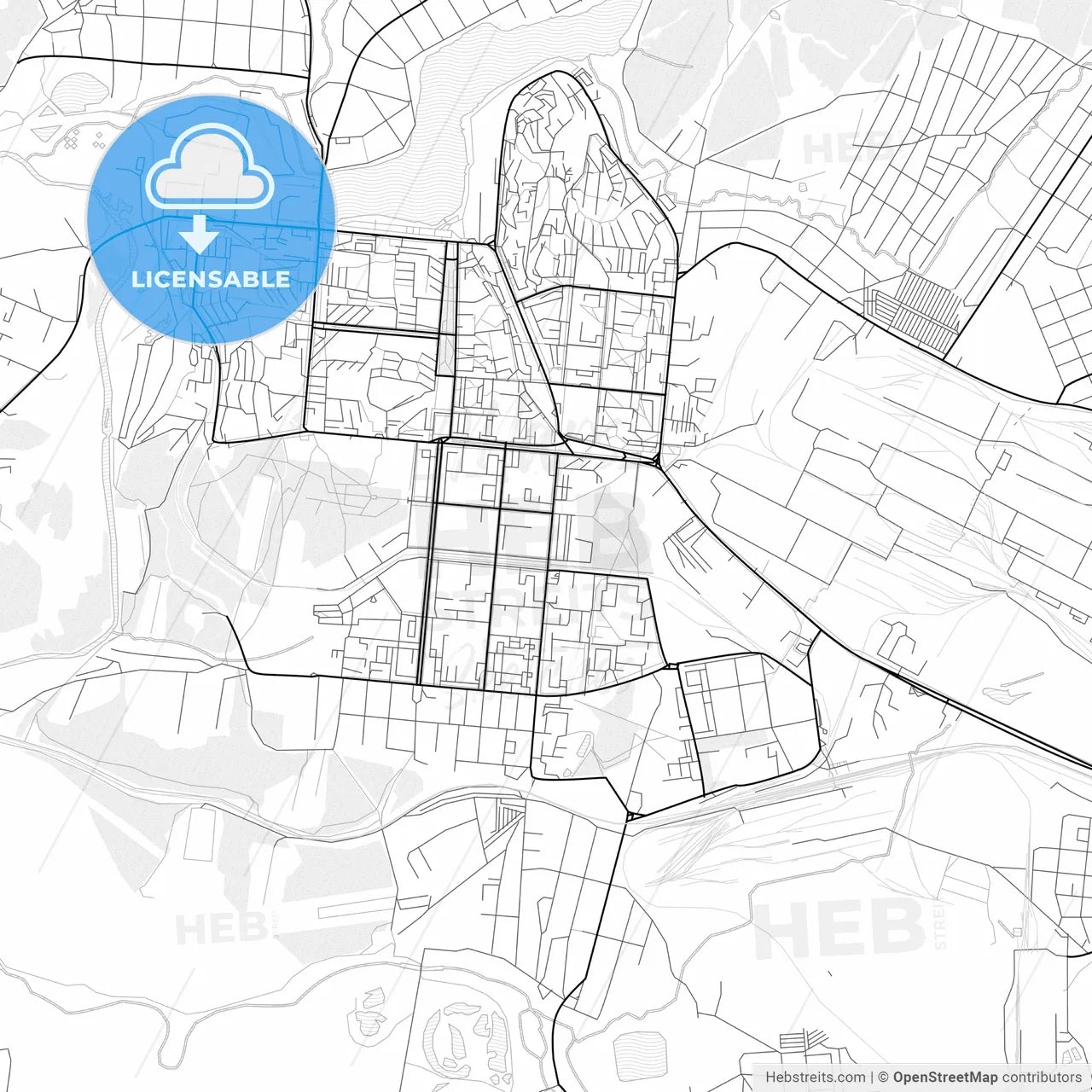 Vector PDF map of Pervouralsk, Russia