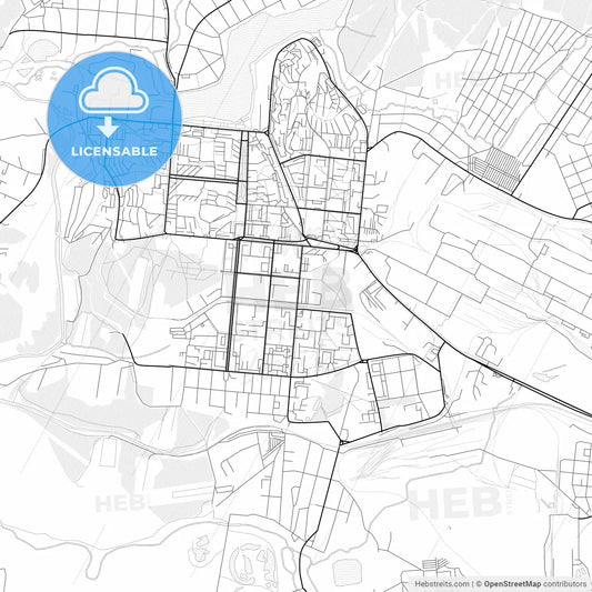 Vector PDF map of Pervouralsk, Russia