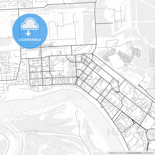 Vector PDF map of Seversk, Russia