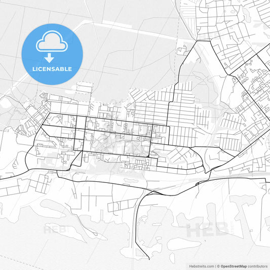 Vector PDF map of Zelenodolsk, Russia