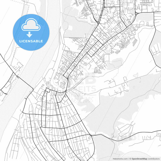 Vector PDF map of Tobolsk, Russia