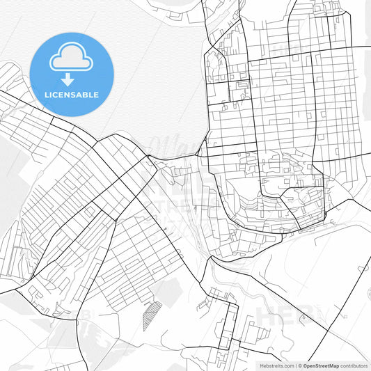 Vector PDF map of Votkinsk, Russia