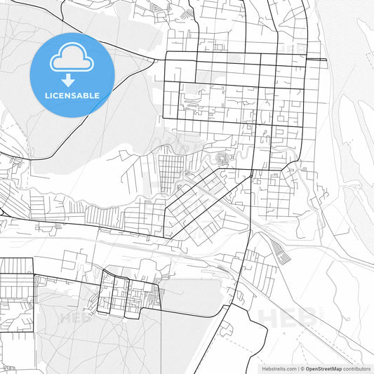 Vector PDF map of Sarapul, Russia