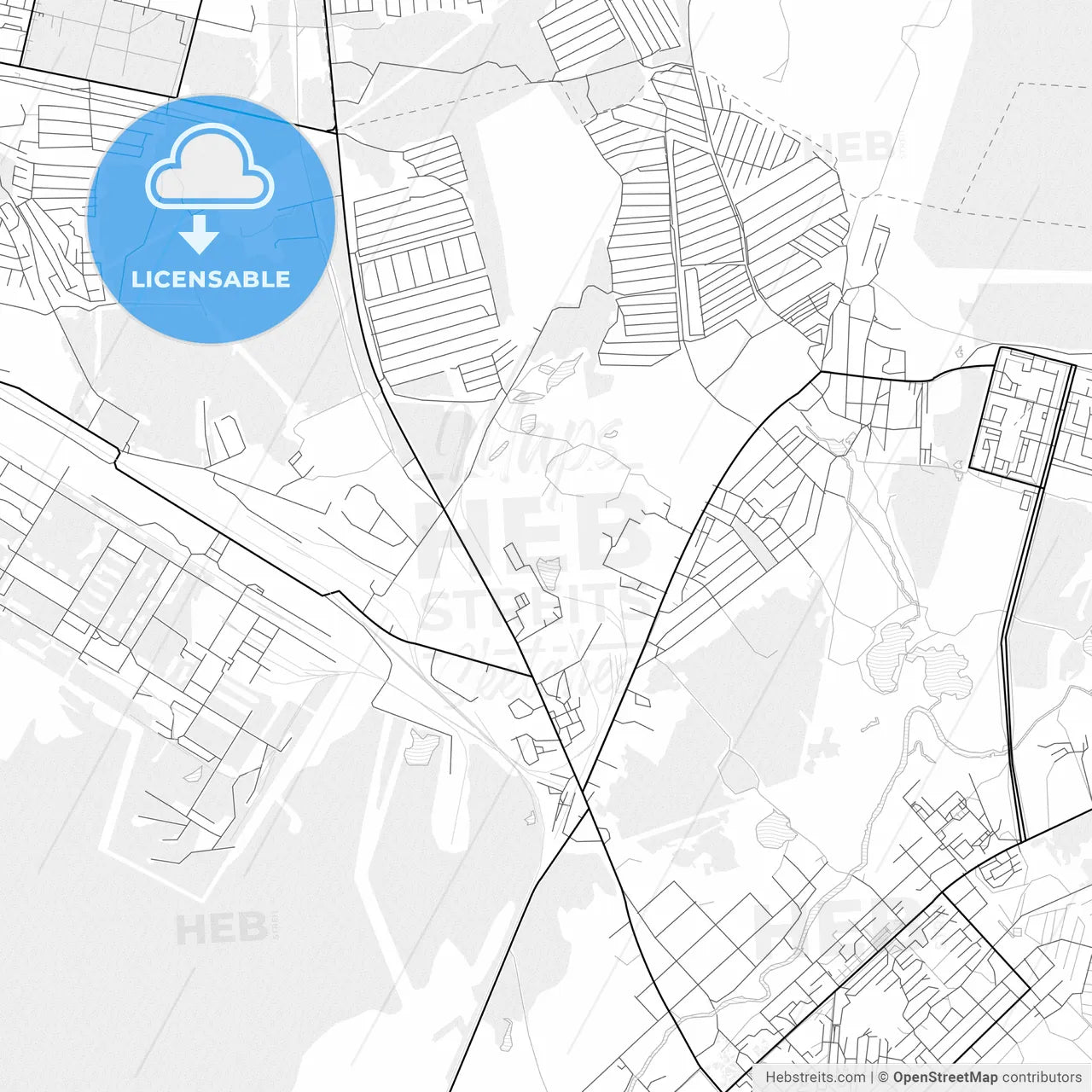 Vector PDF map of Solikamsk, Russia