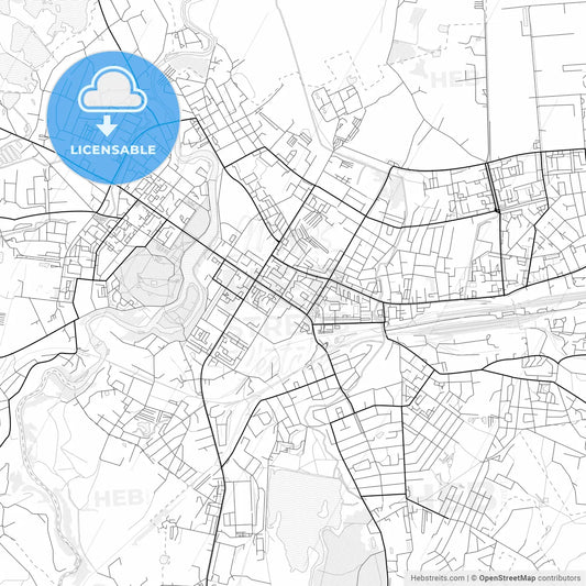 Vector PDF map of Velikiye Luki, Russia