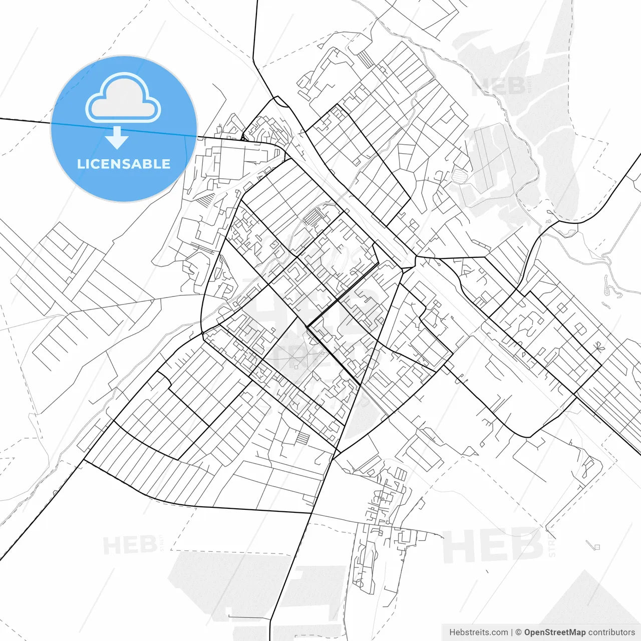 Vector PDF map of Tuymazy, Russia
