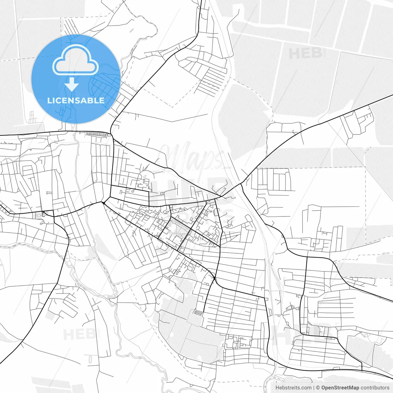 Vector PDF map of Rossosh, Russia