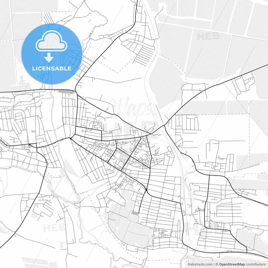 Vector PDF map of Rossosh, Russia